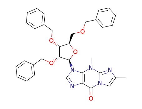3,4-Dihydro-4,6-dimethyl-3-(2,3,5-tri-O-benzyl-β-D-ribofuranosyl)-9H-imidazo<1,2-a>purin-9-one