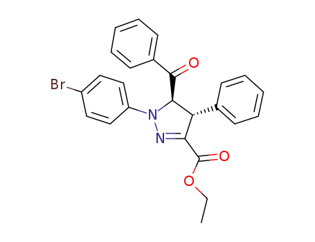 1H-Pyrazole-3-carboxylic acid,
5-benzoyl-1-(4-bromophenyl)-4,5-dihydro-4-phenyl-, ethyl ester, trans-