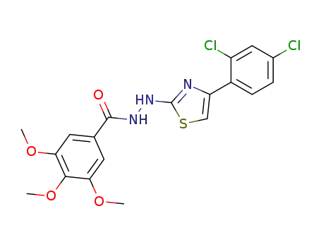 Molecular Structure of 146942-40-7 (3,4,5-Trimethoxy-benzoic acid N'-[4-(2,4-dichloro-phenyl)-thiazol-2-yl]-hydrazide)