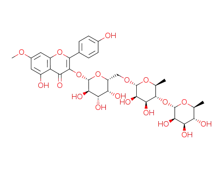Molecular Structure of 73519-10-5 (rhamnocitrin 3-O-isorhamninoside)