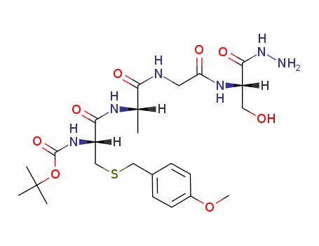 Molecular Structure of 88832-02-4 (L-Serine,
N-[N-[N-[N-[(1,1-dimethylethoxy)carbonyl]-S-[(4-methoxyphenyl)methyl]-
L-cysteinyl]-L-alanyl]glycyl]-, hydrazide)