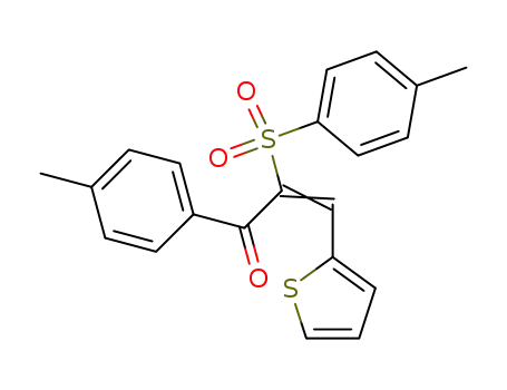 Molecular Structure of 122772-78-5 ((Z)-3-Thiophen-2-yl-2-(toluene-4-sulfonyl)-1-p-tolyl-propenone)