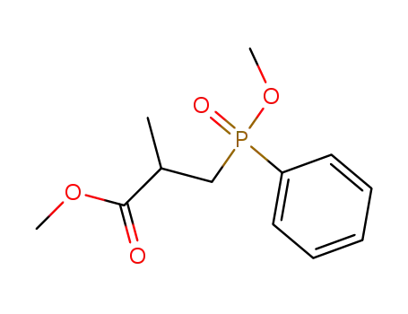 Molecular Structure of 18351-62-7 (β-(methoxy-phenyl-phosphinoyl)-isobutyric acid methyl ester)