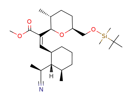 (E)-2-[(2R,3R,6S)-6-(tert-Butyl-dimethyl-silanyloxymethyl)-3-methyl-tetrahydro-pyran-2-yl]-3-[(1S,2S,3R)-2-((S)-cyano-methyl-methyl)-3-methyl-cyclohexyl]-acrylic acid methyl ester