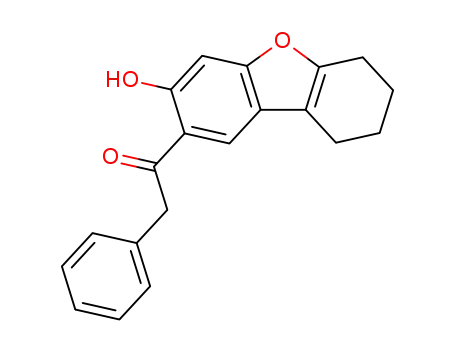 Molecular Structure of 141942-37-2 (Ethanone, 2-phenyl-1-(6,7,8,9-tetrahydro-3-hydroxy-2-dibenzofuranyl)-)