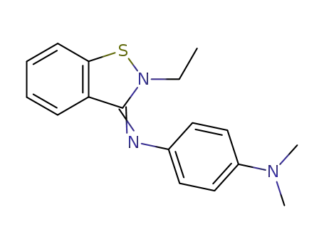 Molecular Structure of 75190-28-2 (3-<4-(Dimethylamino)phenylimino>-2-ethyl-1,2-benzisothiazolin)