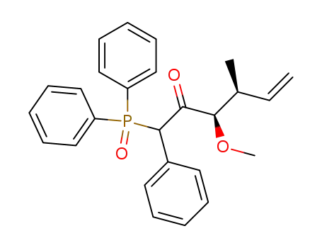 Molecular Structure of 106315-57-5 (5-Hexen-2-one, 1-(diphenylphosphinyl)-3-methoxy-4-methyl-1-phenyl-)