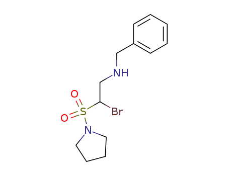 Molecular Structure of 87975-23-3 (Pyrrolidine, 1-[[1-bromo-2-[(phenylmethyl)amino]ethyl]sulfonyl]-)