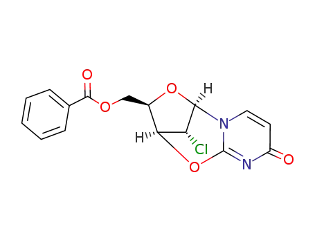 2,3'-anhydro-1-(5-O-benzoyl-2-chloro-2-deoxy-β-D-lyxofuranosyl)uracil