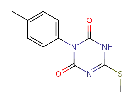 Molecular Structure of 63308-76-9 (1,3,5-Triazine-2,4(1H,3H)-dione, 3-(4-methylphenyl)-6-(methylthio)-)