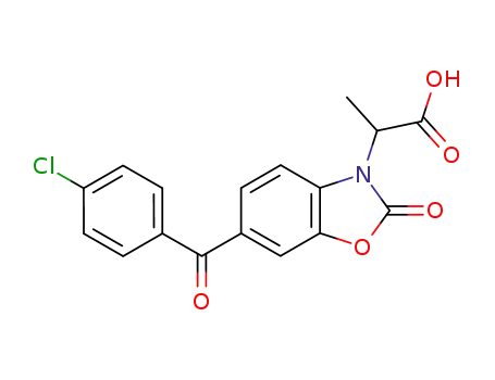 Molecular Structure of 76752-12-0 (2-[6-(4-chlorobenzoyl)-2-oxo-1,3-benzoxazol-3(2H)-yl]propanoic acid)