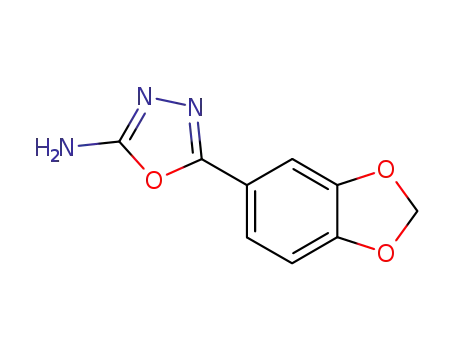 Molecular Structure of 80987-71-9 (5-(1,3-benzodioxol-5-yl)-1,3,4-oxadiazol-2-amine)