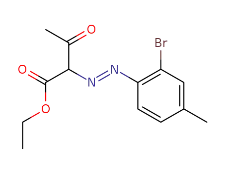 Molecular Structure of 83406-90-0 (ethyl 2-[(E)-(2-bromo-4-methylphenyl)diazenyl]-3-oxobutanoate)