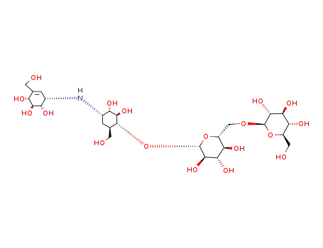 2-[[6-[2,3-Dihydroxy-6-(hydroxymethyl)-4-[[4,5,6-trihydroxy-3-(hydroxymethyl)cyclohex-2-en-1-yl]amino]cyclohexyl]oxy-3,4,5-trihydroxyoxan-2-yl]methoxy]-6-(hydroxymethyl)oxane-3,4,5-triol
