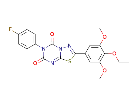 Molecular Structure of 125766-43-0 (2-(4-ethoxy-3,5-dimethoxyphenyl)-6-(4-fluorophenyl)-5H-[1,3,4]thiadiazolo[3,2-a][1,3,5]triazine-5,7(6H)-dione)