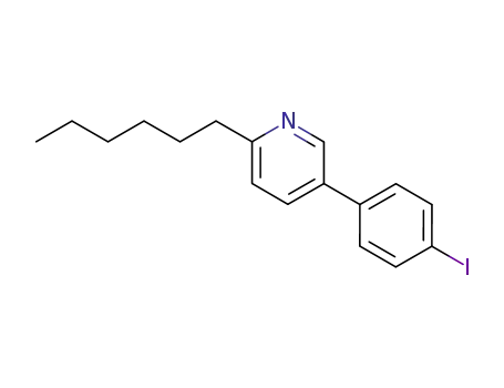 Molecular Structure of 78313-75-4 (Pyridine, 2-hexyl-5-(4-iodophenyl)-)
