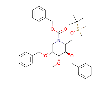 2,4-di-O-benzyl-N-benzyloxycarbonyl-6-O-tert-butyldimethylsilyl-1,5-dideoxy-1,5-imino-3-O-methyl-D-mannitol