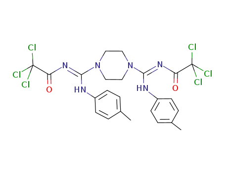 Molecular Structure of 90235-18-0 (N,N''-Di-p-tolyl-N',N'''-bis(trichloracetyl)-1,4-piperazindi(carboxamidin))