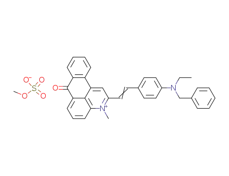 Molecular Structure of 77544-40-2 (C<sub>34</sub>H<sub>29</sub>N<sub>2</sub>O<sup>(1+)</sup>*CH<sub>3</sub>O<sub>4</sub>S<sup>(1-)</sup>)