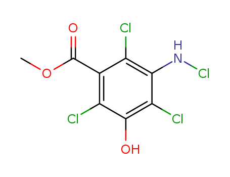 Benzoic acid, 2,4,6-trichloro-3-(chloroamino)-5-hydroxy-, methyl ester