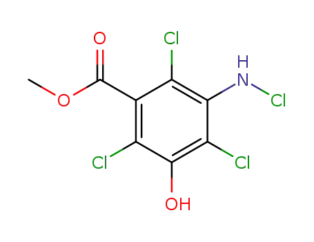 Molecular Structure of 93561-96-7 (Benzoic acid, 2,4,6-trichloro-3-(chloroamino)-5-hydroxy-, methyl ester)