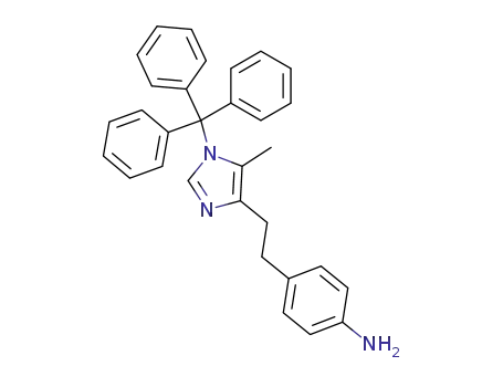 Molecular Structure of 128618-73-5 (Benzenamine, 4-[2-[5-methyl-1-(triphenylmethyl)-1H-imidazol-4-yl]ethyl]-)