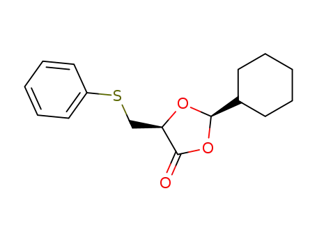 Molecular Structure of 140850-78-8 ((2R,5S)-2-cyclohexyl-5-<(phenylthio)methyl>-1,3-dioxolan-4-one)