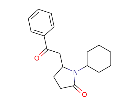 Molecular Structure of 58804-60-7 (2-Pyrrolidinone, 1-cyclohexyl-5-(2-oxo-2-phenylethyl)-)