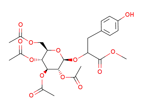 3-(4-Hydroxy-phenyl)-2-((2S,3R,4S,5R,6R)-3,4,5-triacetoxy-6-acetoxymethyl-tetrahydro-pyran-2-yloxy)-propionic acid methyl ester