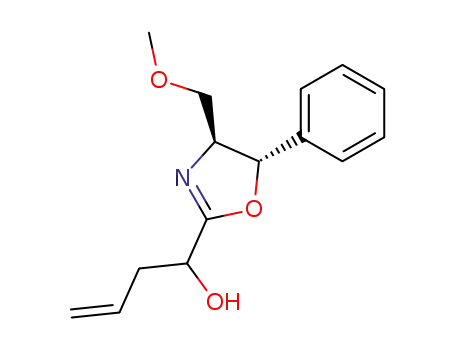 Molecular Structure of 96488-09-4 (1-((4S,5S)-4-Methoxymethyl-5-phenyl-4,5-dihydro-oxazol-2-yl)-but-3-en-1-ol)