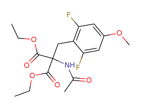 Molecular Structure of 94278-66-7 (Propanedioic acid,
(acetylamino)[(2,6-difluoro-4-methoxyphenyl)methyl]-, diethyl ester)