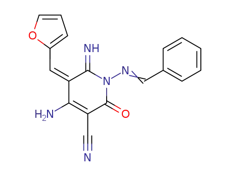 4-Amino-5-[1-furan-2-yl-meth-(Z)-ylidene]-6-imino-2-oxo-1-{[1-phenyl-meth-(Z)-ylidene]-amino}-1,2,5,6-tetrahydro-pyridine-3-carbonitrile
