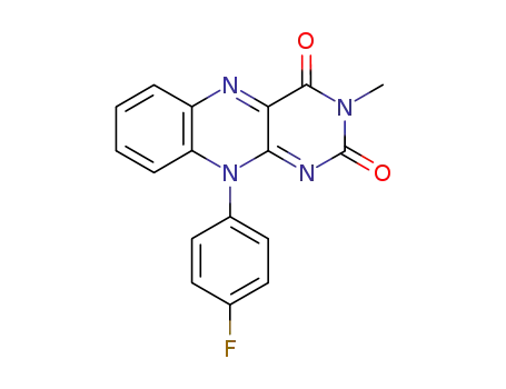 Molecular Structure of 112069-65-5 (Benzo[g]pteridine-2,4(3H,10H)-dione, 10-(4-fluorophenyl)-3-methyl-)