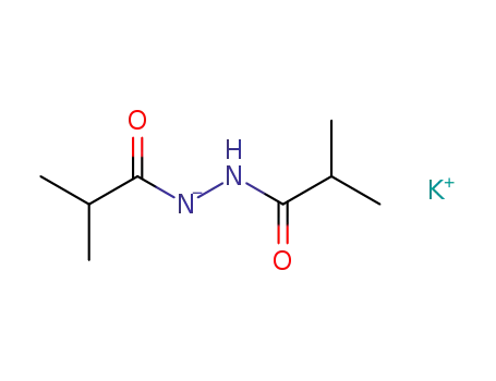 Molecular Structure of 80271-28-9 (Propanoic acid, 2-methyl-, 2-(2-methyl-1-oxopropyl)hydrazide,
monopotassium salt)