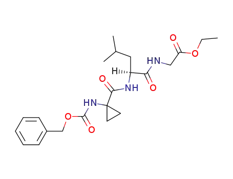 Glycine,
N-[N-[[1-[[(phenylmethoxy)carbonyl]amino]cyclopropyl]carbonyl]-L-leucyl]
-, ethyl ester