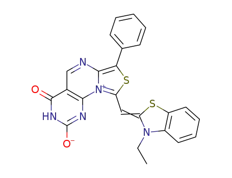 4-oxo-7-phenyl-9-(3-ethyl-2(3H)-benzothiazolylidine)methyl-3,4-dihydrothiazolo<3,4-a>pyrimido<5,4-e>pyrimidinium-2-oxide