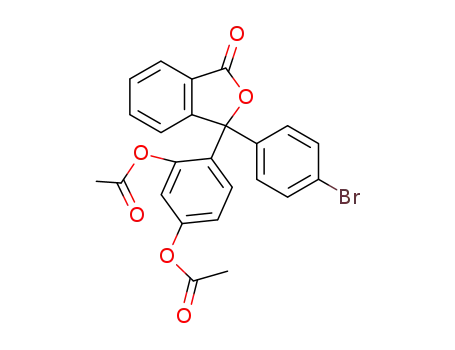 Molecular Structure of 76619-36-8 (Acetic acid 5-acetoxy-2-[1-(4-bromo-phenyl)-3-oxo-1,3-dihydro-isobenzofuran-1-yl]-phenyl ester)