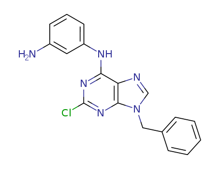 1,3-BENZENEDIAMINE, N-[2-CHLORO-9-(PHENYLMETHYL)-9H-PURIN-6-YL]-