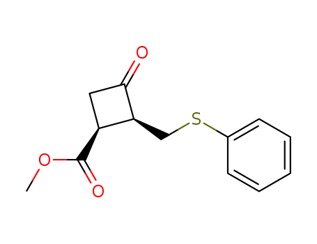 Cyclobutanecarboxylic acid, 3-oxo-2-[(phenylthio)methyl]-, methyl ester,
cis-