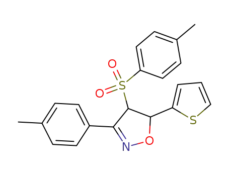 Molecular Structure of 122773-32-4 (5-Thiophen-2-yl-4-(toluene-4-sulfonyl)-3-p-tolyl-4,5-dihydro-isoxazole)