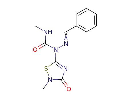 Molecular Structure of 113864-31-6 (Hydrazinecarboxamide,
1-(2,3-dihydro-2-methyl-3-oxo-1,2,4-thiadiazol-5-yl)-N-methyl-2-(phenyl
methylene)-)