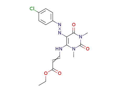 (Z)-3-[5-(4-Chloro-phenylazo)-1,3-dimethyl-2,6-dioxo-1,2,3,6-tetrahydro-pyrimidin-4-ylamino]-acrylic acid ethyl ester