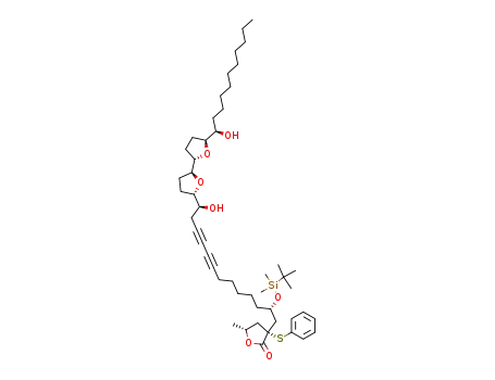 (3R,5R)-3-{(2S,13S)-2-(tert-Butyl-dimethyl-silanyloxy)-13-hydroxy-13-[(2S,5S,2'S,5'S)-5'-((R)-1-hydroxy-undecyl)-octahydro-[2,2']bifuranyl-5-yl]-trideca-8,10-diynyl}-5-methyl-3-phenylsulfanyl-dihydro-furan-2-one