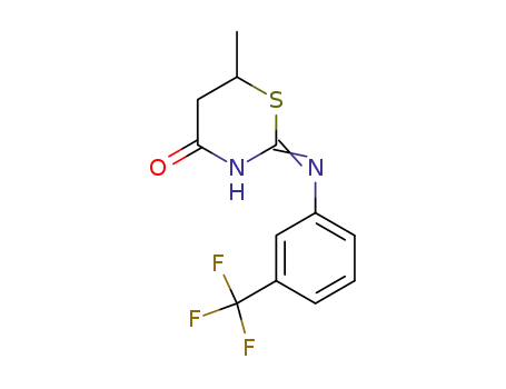 Molecular Structure of 115983-22-7 (2,3,5,6-tetrahydro-6-methyl-2-(3-trifluoromethylphenylimino)-4H-1,3-thiazin-4-one)