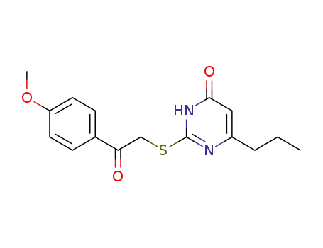 Molecular Structure of 119730-29-9 (2-(4-methoxybenzoylmethylthio)-6-propylpyrimidin-4(1H)-one)