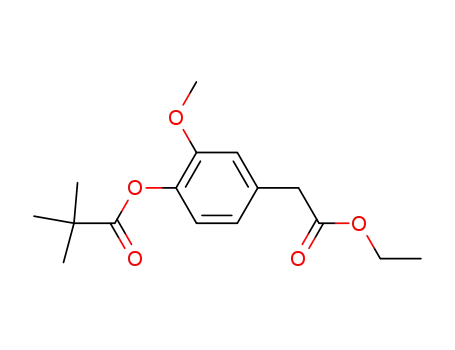 Molecular Structure of 154051-81-7 (ethyl 3-methoxy-4-trimethylacetoxyphenylacetate)