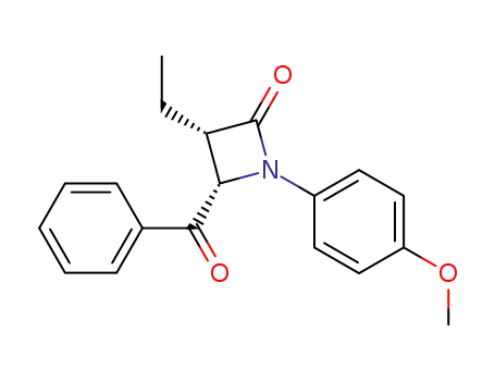 Molecular Structure of 106824-06-0 (2-Azetidinone, 4-benzoyl-3-ethyl-1-(4-methoxyphenyl)-, cis-)