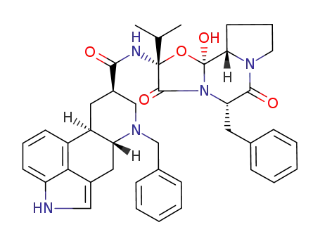 Molecular Structure of 129882-28-6 ((6aR,9R,10aR)-7-Benzyl-4,6,6a,7,8,9,10,10a-octahydro-indolo[4,3-fg]quinoline-9-carboxylic acid ((2R,5S,10aS,10bS)-5-benzyl-10b-hydroxy-2-isopropyl-3,6-dioxo-octahydro-oxazolo[3,2-a]pyrrolo[2,1-c]pyrazin-2-yl)-amide)