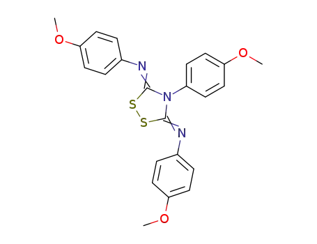 Molecular Structure of 139119-19-0 (4-(p-Methoxyphenyl)-3,5-bis-(p-methoxyphenylimino)-1,2,4-dithiazolidin)