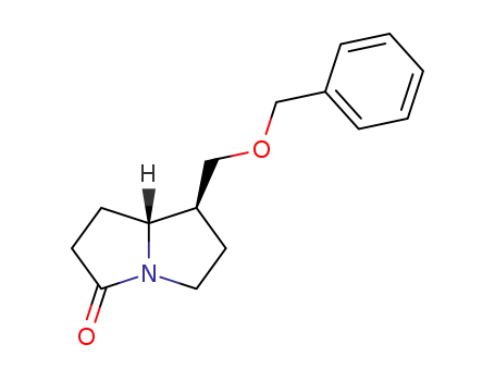 Molecular Structure of 83004-61-9 ((7S,7aR)-7-Benzyloxymethyl-hexahydro-pyrrolizin-3-one)